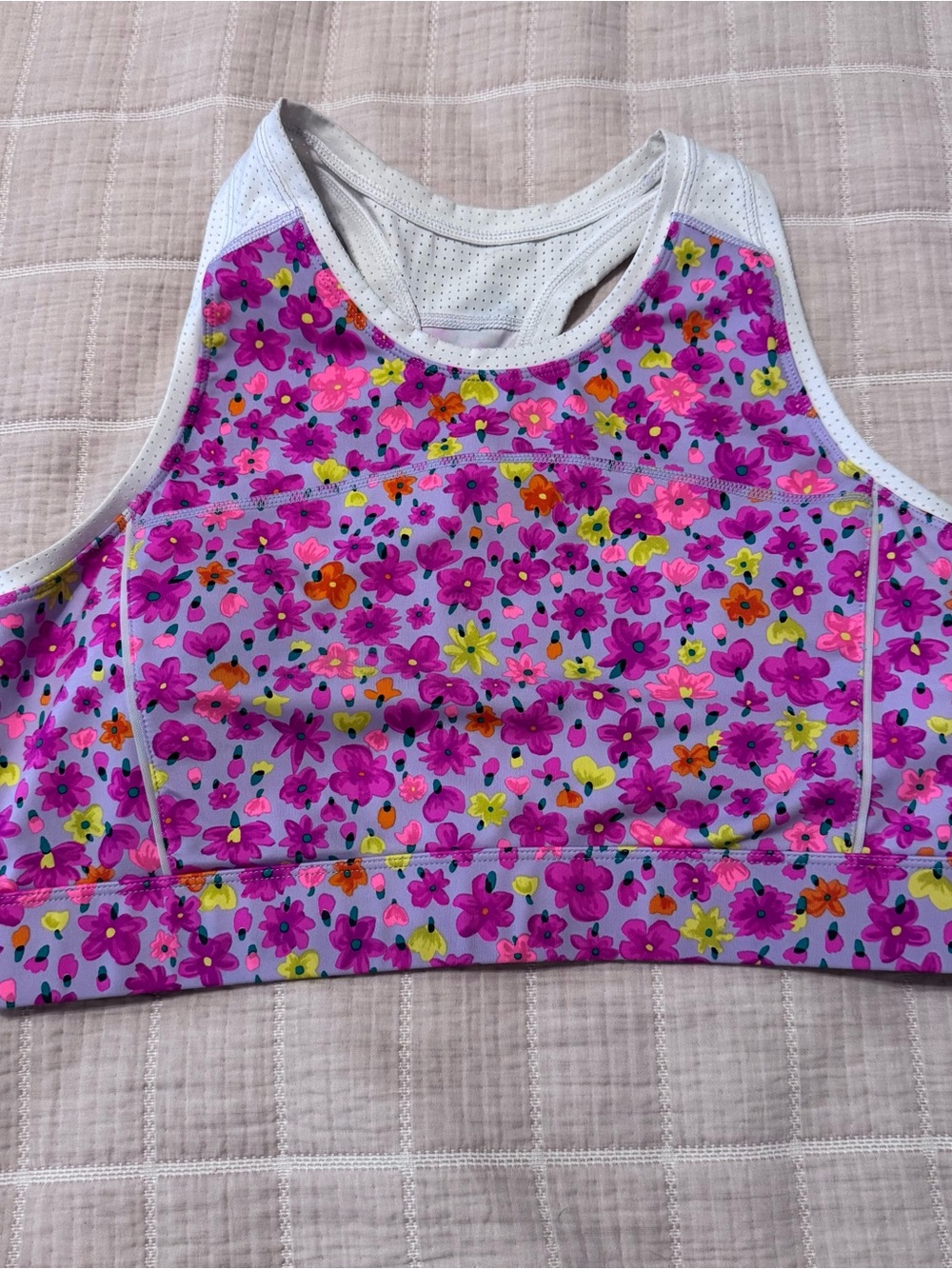 Kate Spade Floral Pink & Purple Sports Bra - Bright Floral Print